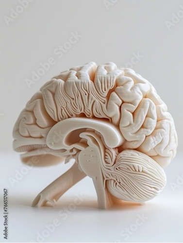 A 3D-printed interactive model of the human brain for neurology education.