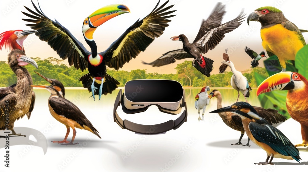 Fototapeta premium Virtual reality glasses with futuristic vision technology. VR goggles