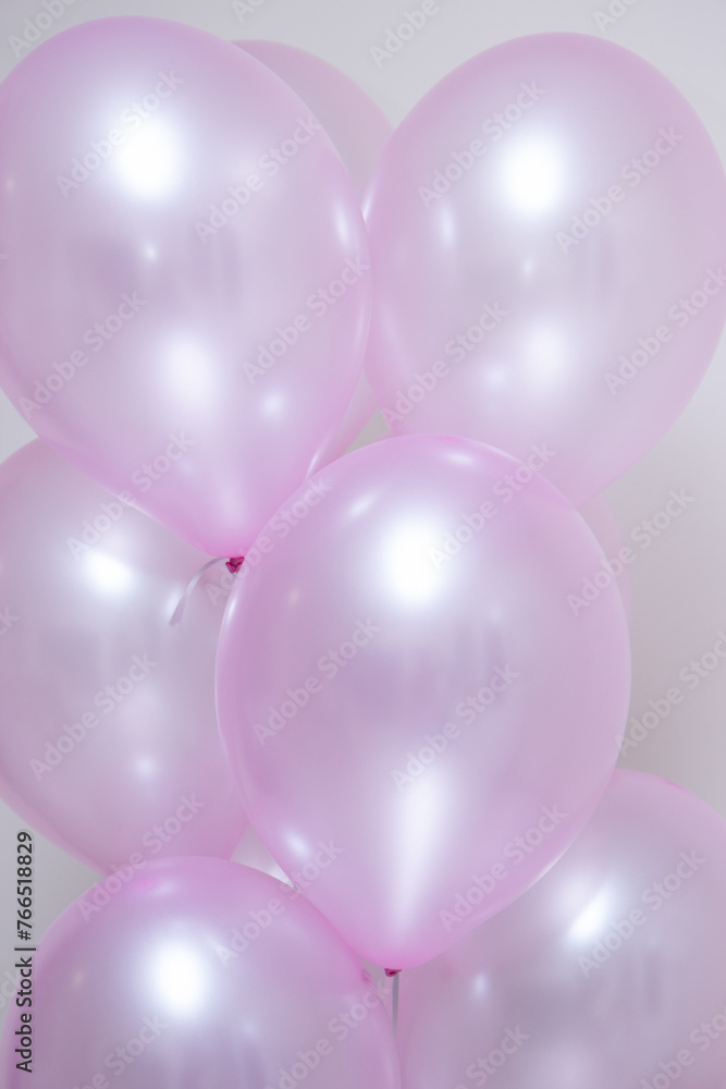 pearlescent pink balloons on white background pearlescent pink balloons on white background