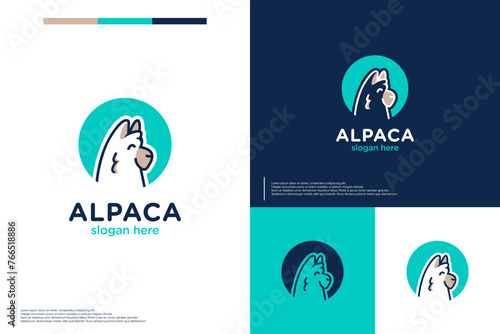 head llama logo , cartoon symbol ,logo design inspiration.