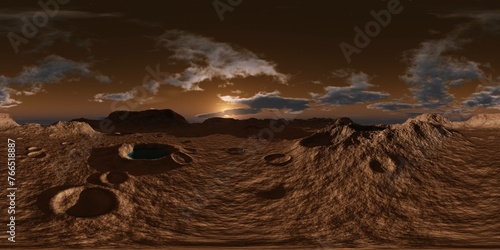 Mars, HDRI, environment map , Round panorama, spherical panorama, equidistant projection, 360 high resolution panorama, 3d rendering © ustas