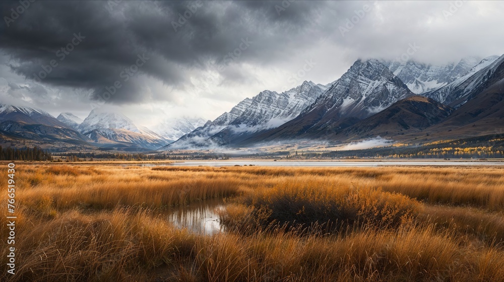Beautiful landscape wallpaper for screen background Reflective Lake with Lone Tree against Mountain Backdrop