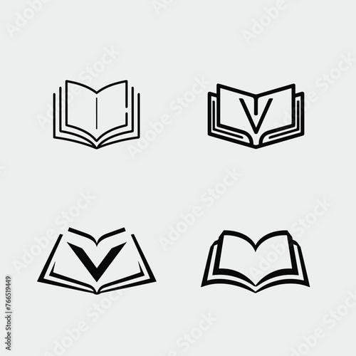 Page Turner Designs: Flat Book Logo Assortment