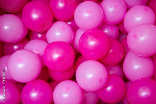 pink and crimson balloons, background of pink balls, balloons