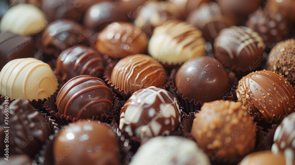 Assorted chocolates in a box Assorted chocolates in a box