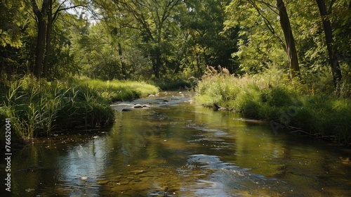 river with beautiful waterfall in dense forest