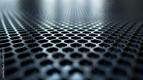 Background with hexagonal carbon fiber pattern, Grapheme Hexagonal Atomic Connection Science Technology, Abstract hexagonal geometric ultra wide background. Structure of lots hexagons, Generative Ai