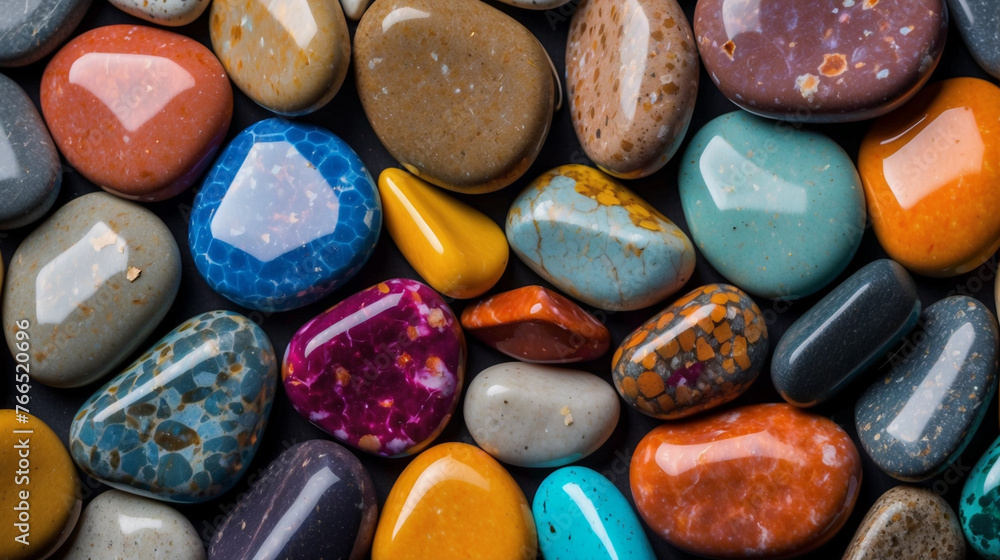 Assortment of polished gemstones Assortment of polished gemstones