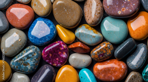 Assortment of polished gemstones 