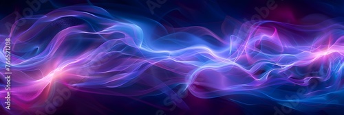 Mesmerizing Electric Blue and Purple Energy Waves Illuminating the Cosmic Landscape