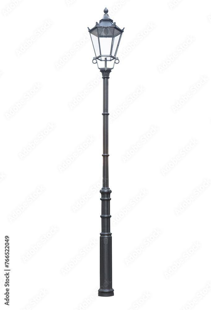 Street lamppost, isolated over white