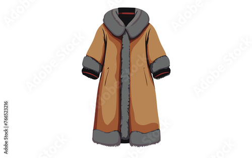 illustrazione di elegante cappotto in morbida pelliccia photo