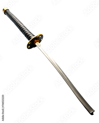 long sword on transparent background 3d rendering illustration