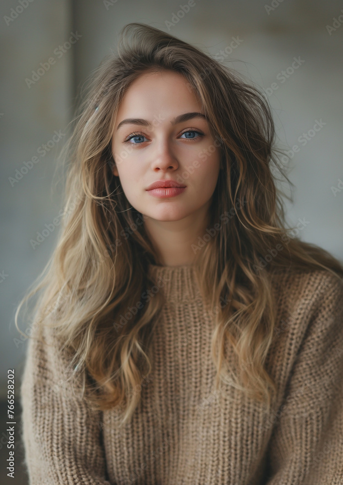 ラフなスタイルの美しい女性 ラフなスタイルの美しい女性