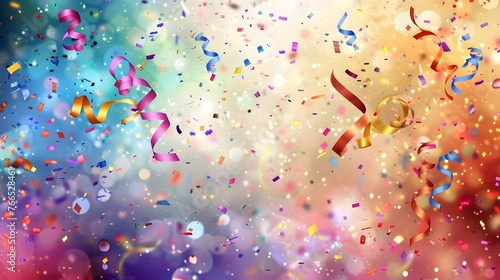 Vibrant and Joyful Wallpaper with Swirling Confetti and Dynamic Energy