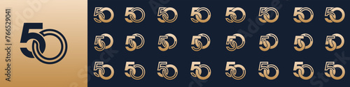 collection of creative number 50 logo designs. abstract fifty design vector illustration
