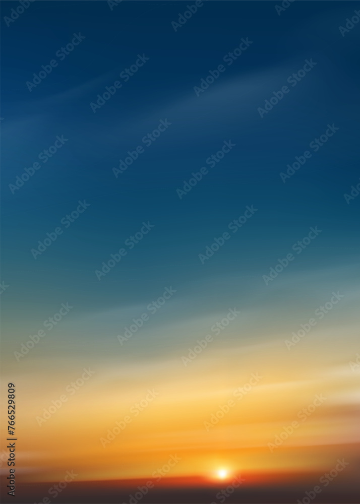 Sunset Sky Background,Sunrise with Yellow,Blue Sky over Sea Beach ...