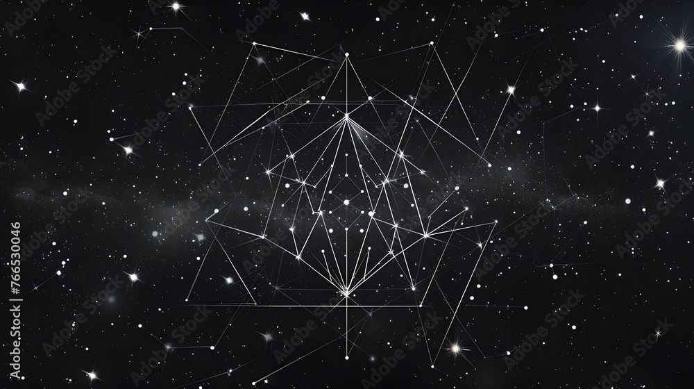 Digital abstract network structure against starry sky. Conceptual image of connection and technology. Modern background design for technology themes. AI Digital abstract network structure against starry sky. Conceptual image of connection and technology. Modern background design for technology themes. AI