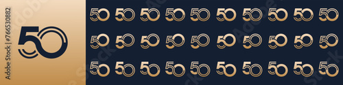 collection of creative number 50 logo designs. abstract fifty design vector illustration