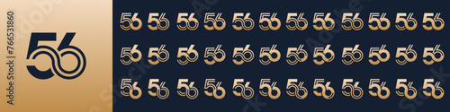collection of creative number 56 logo designs. abstract fifty-six design vector illustration