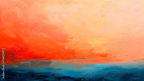 Vibrant Sunrise Symphony:Captivating Abstract Interpretation of a Glowing Coastal Landscape