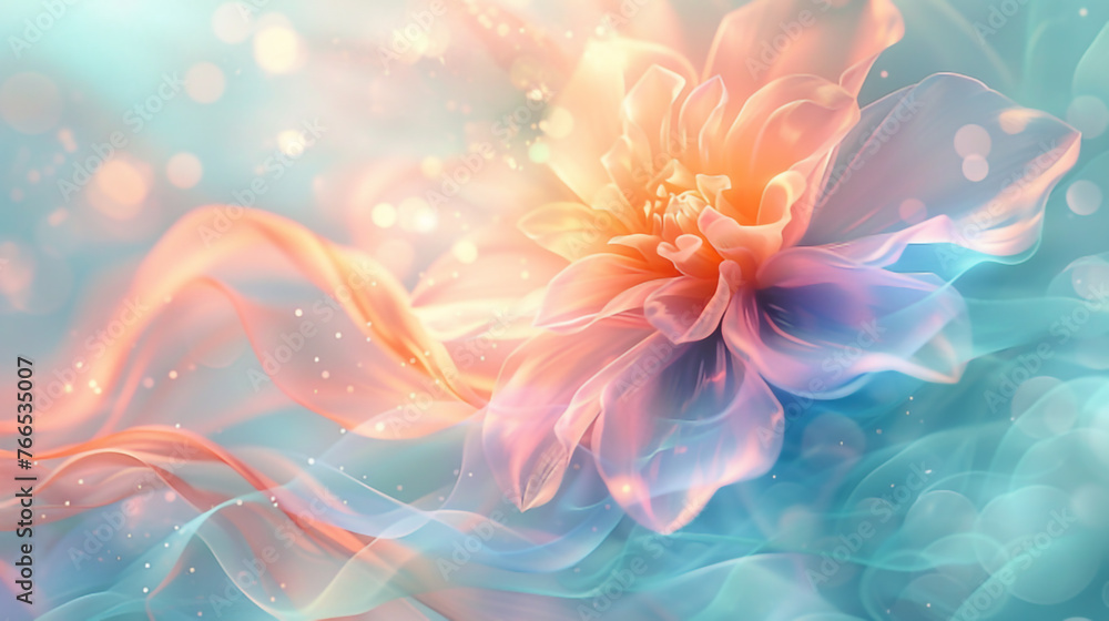 shimmering flowers, wallpaper, background with soft pastel colors, thin, shimmering spiral. beautiful flowers. a place to place a business concept, a post, congratulations.