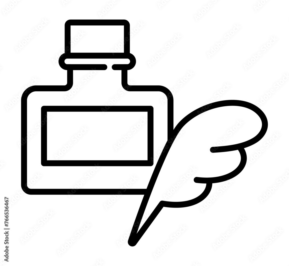 Obraz premium インクと羽根ペンのアイコン