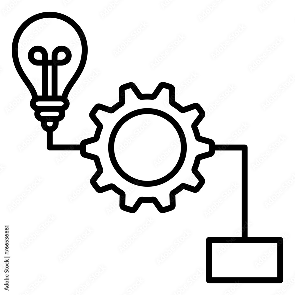 black line style research and development icon with various shapes black line style research and development icon with various shapes