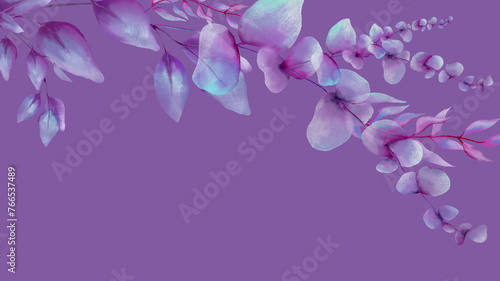 purple color branch of tree on purple Minimalist background design 