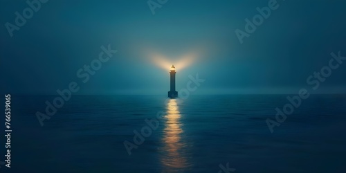 Guiding Light: Lighthouse Illuminating the Path to Personal Growth. Concept Personal Growth, Lighthouse Symbolism, Finding Direction, Inner Light Reflections