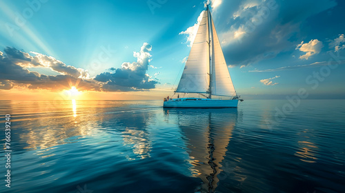 A sailboat in the sea