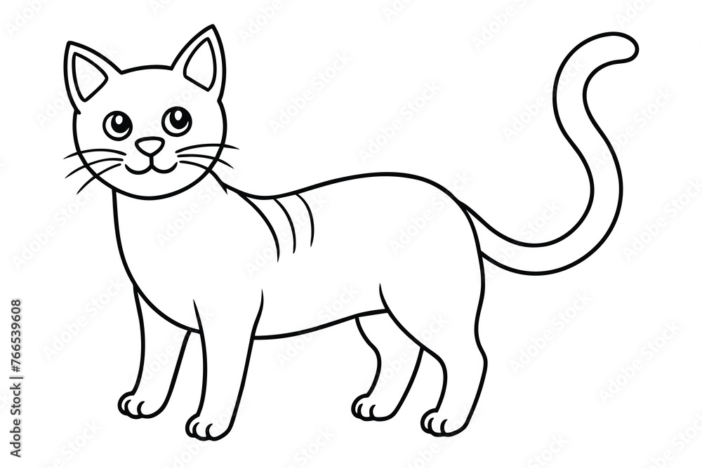 Funny cat line art, vector illustration Funny cat line art, vector illustration