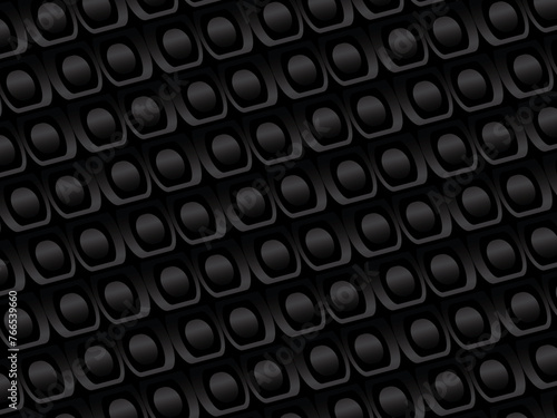 Black metal texture steel background. Perforated metal sheet.