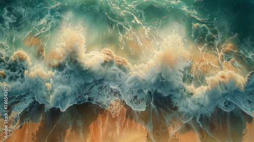 Image of a water wave from a bird's eye view © senadesign