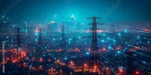  Smart Grid Technology in Urban Areas  Powering Up with High-Powered Electricity Poles . Concept Smart Grid Technology  Urban Infrastructure  Electricity Poles  Energy Efficiency  Sustainable Cities