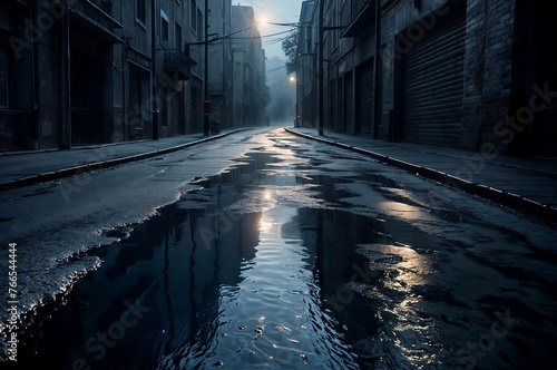 Default Dark street wet asphalt reflections_