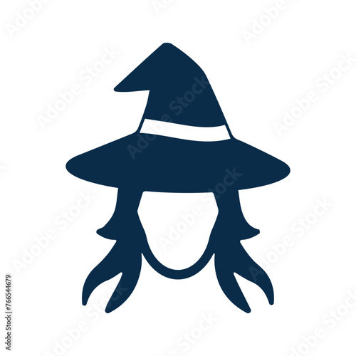 Halloween, cute, witch icon. Simple color vector.