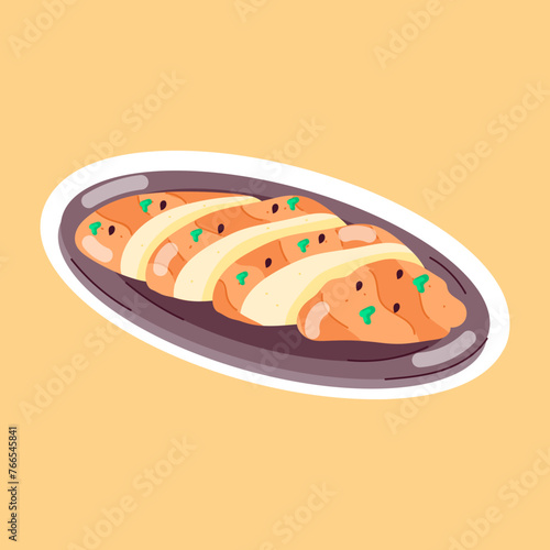 Chicken Delicacies Flat Stickers 