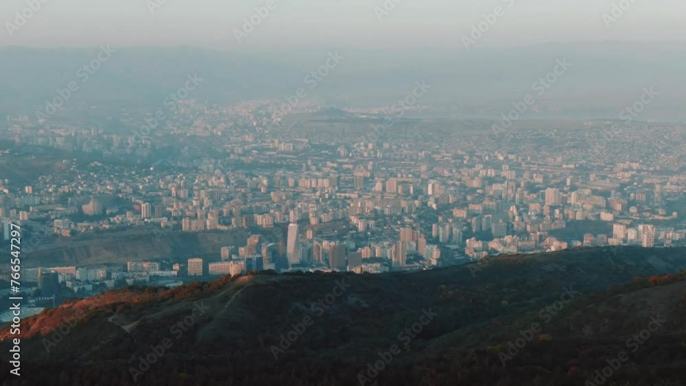 Turtle Lake Aerial Drone in Tbilisi Capital of Georgia Unique Skyline City View of Water Surround by Trees on Edge of Mountain Turtle Lake Aerial Drone in Tbilisi Capital of Georgia Unique Skyline City View of Water Surround by Trees on Edge of Mountain