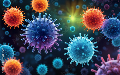 rotavirus, virus molecules, microscopic view, viral infection