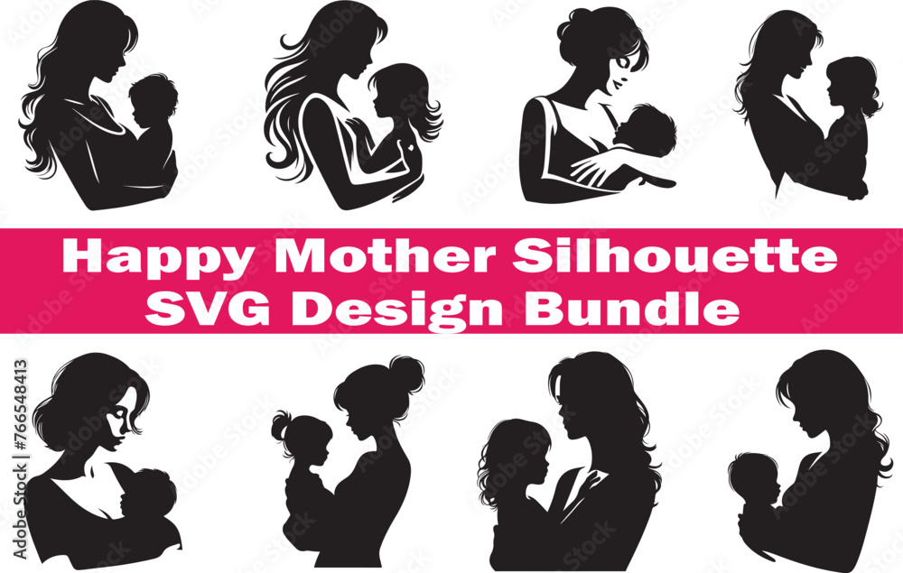 Happy Mother Day Silhouette