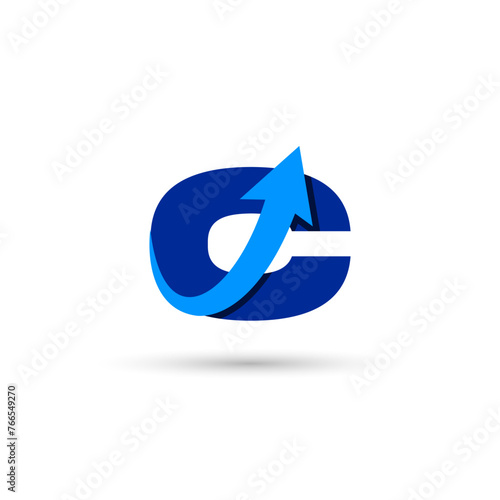 Free Download C Letter with Arrow Logo Template Illustration Vector Design - GFXLoad