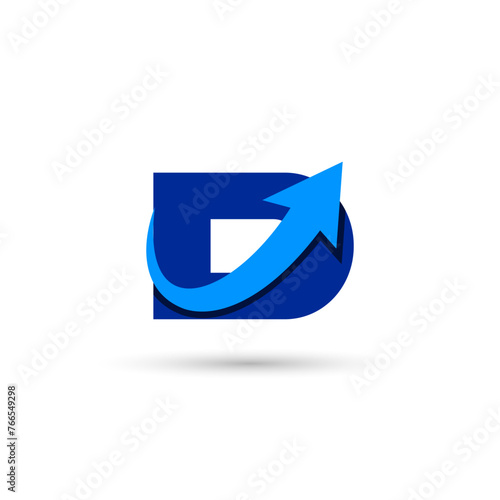 Free Download D Letter with Arrow Logo Template Illustration Vector Design - GFXLoad