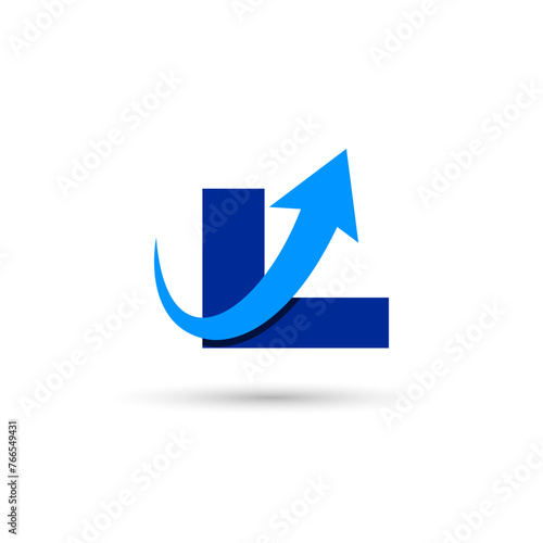 Free Download L Letter with Arrow Logo Template Illustration Vector Design - GFXLoad