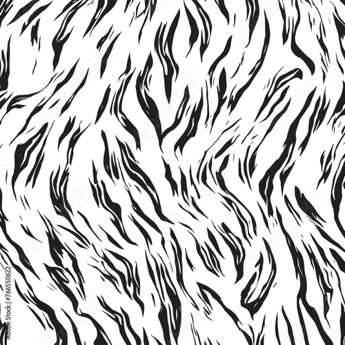 Tiger skin texture black and white