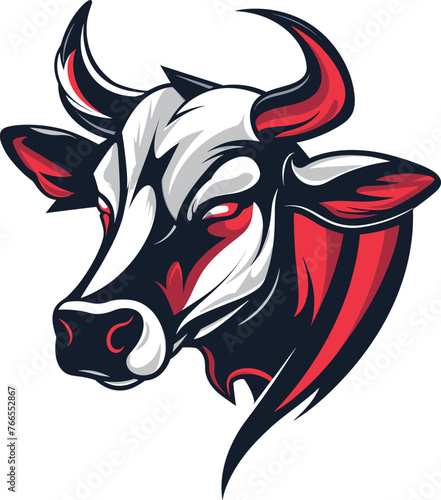 Elegance drawing art cow ox bull head logo design inspiration. Character for sport and gaming logo concept.