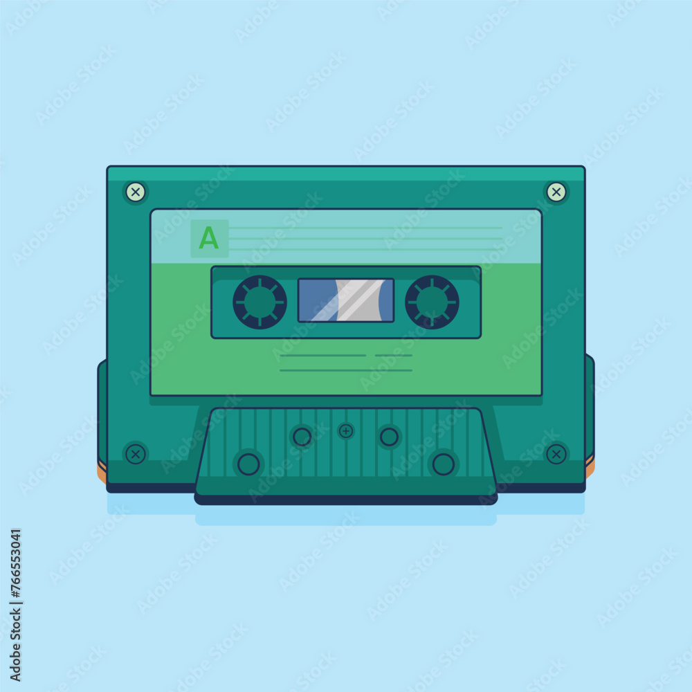 Audio Compact Cassette Tape on Retro Background vector Audio Compact Cassette Tape on Retro Background vector