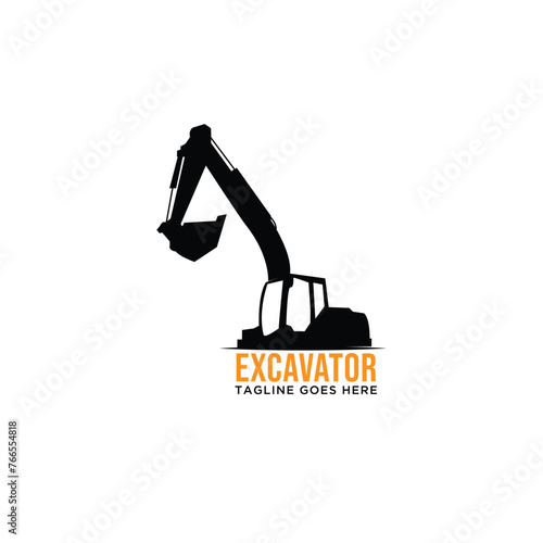 Excavator construction logo concept vector template © Nur