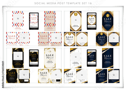 投稿素材セット16　social media post set　バナー　リッチメッセージ