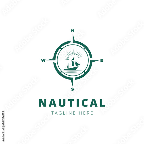 Nautical logo design template Vector © Nur